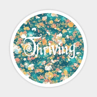 Thriving Floral Art Design Magnet